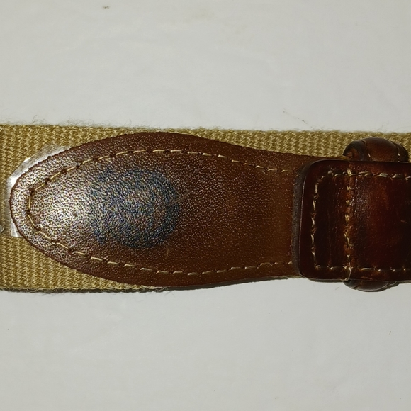Torino Brown Leather and Tan Webbed Belt - 38 - Picture 4 of 10